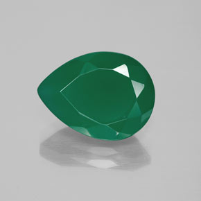 Agate vert naturelle en forme de poire, 7,71 ct, translucide