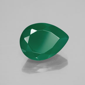 Agate vert naturelle en forme de poire, 7,71 ct, translucide