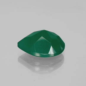 Agate vert naturelle en forme de poire, 7,71 ct, translucide