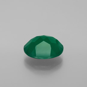 Agate vert naturelle coupe ovale, 4,31 ct, transparent