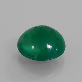 Agate vert naturelle coupe roude, 6,11 ct, translucide