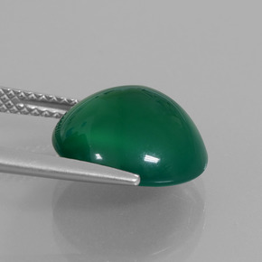 Agate vert naturelle coupe roude, 6,11 ct, translucide