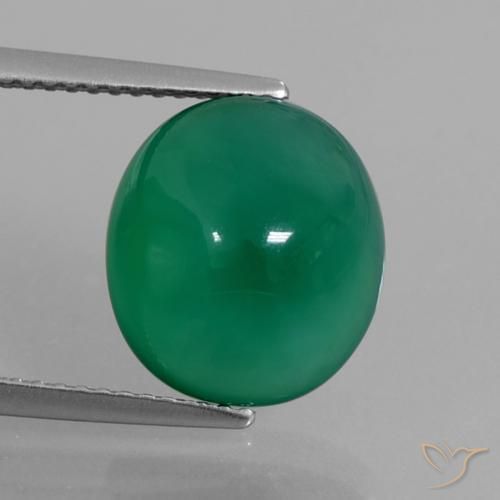 5.87ct Naturel Forêt verte Agate, ovale, Translucide