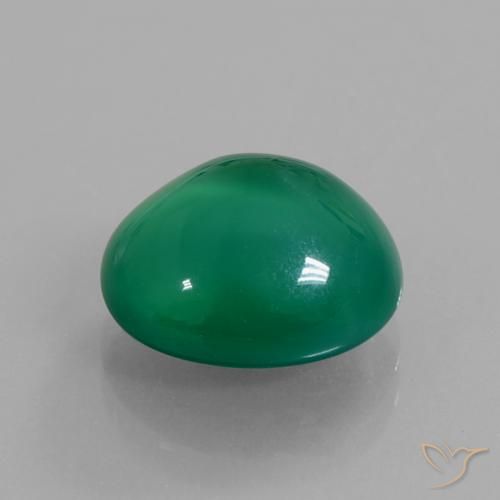 Agate Forêt verte naturelle ovale, 5.87 ct, Translucide