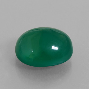 Agate vert naturelle coupe ovale, 5,78 ct, translucide
