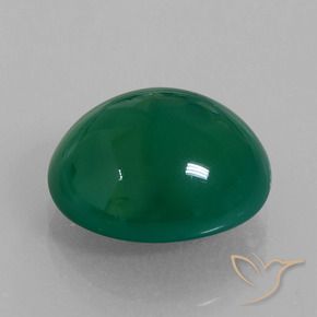 Agate Forêt verte naturelle ovale, 6.68 ct, Translucide