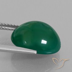 Agate Forêt verte naturelle ovale, 6.68 ct, Translucide