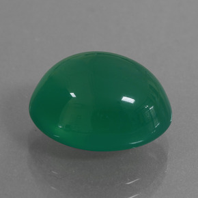 Agate Vert chaud naturelle Coupe ovale, 6.79 ct, Translucide