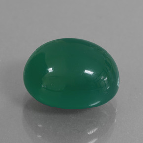Agate Vert profond moyen naturelle Coupe ovale, 7.65 ct, Translucide