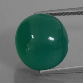 Agate vert naturelle coupe ovale, 8,33 ct, translucide