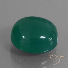 Agate Vert moyen naturelle ovale, 7.18 ct, Translucide