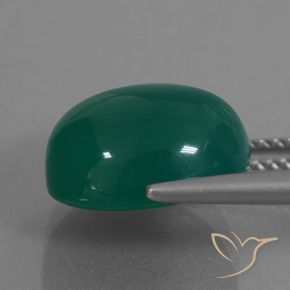 Agate Vert moyen naturelle ovale, 7.18 ct, Translucide
