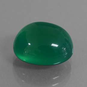 Agate vert naturelle coupe ovale, 6,52 ct, translucide