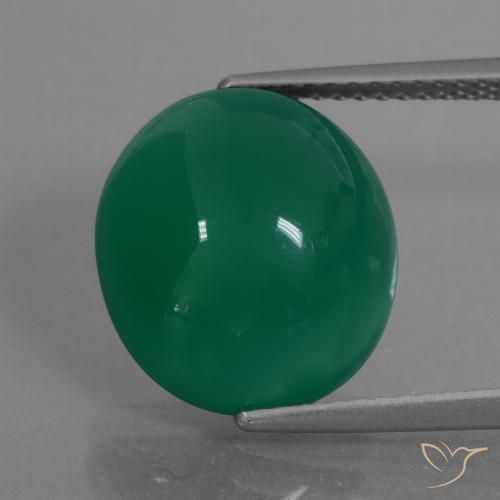 7.24ct Naturel Forêt verte Agate, ovale, Translucide