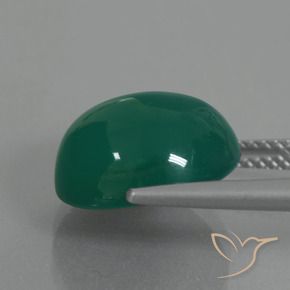 Agate Vert moyen naturelle ovale, 7.28 ct, Translucide