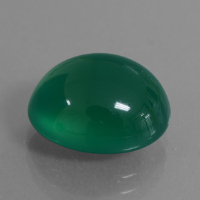 Agate Vert foncé moyen naturelle Coupe ovale, 7.86 ct, Translucide