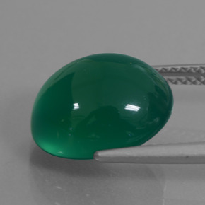 Agate Vert foncé moyen naturelle Coupe ovale, 7.86 ct, Translucide