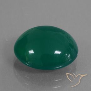 Agate Vert foncé moyen naturelle ovale, 7.06 ct, Translucide