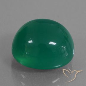 Agate Forêt verte naturelle ovale, 7.45 ct, Translucide
