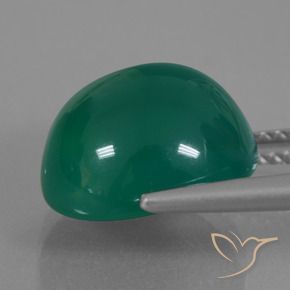 Agate Forêt verte naturelle ovale, 7.45 ct, Translucide