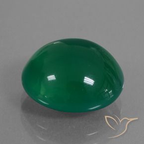 Agate Vert moyen naturelle ovale, 7.02 ct, Translucide
