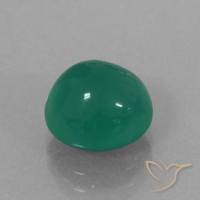 Agate Vert moyen naturelle ovale, 3.05 ct, Translucide
