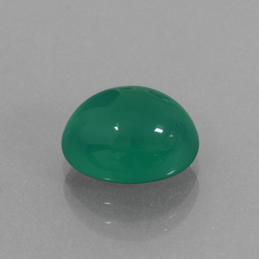 Agate vert naturelle coupe ovale, 2,87 ct, translucide