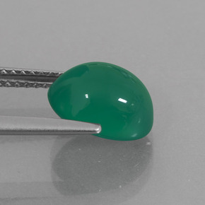 Agate vert naturelle coupe ovale, 2,87 ct, translucide