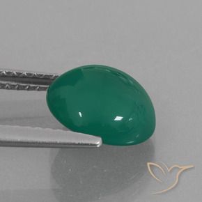 Agate Vert moyen naturelle ovale, 2.44 ct, Translucide