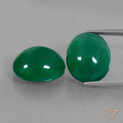 14.02ctw Naturel Vert jaunâtre Agate, ovale, Translucide