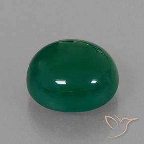 Agate Forêt verte naturelle ovale, 8.23 ct, Translucide