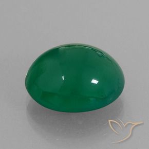 Agate Vert moyen naturelle ovale, 7.30 ct, Translucide