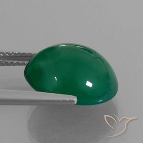 Agate Vert moyen naturelle ovale, 7.30 ct, Translucide