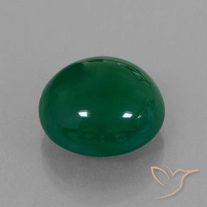 Agate Vert naturelle ovale, 7.17 ct, Translucide