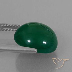 Agate Vert naturelle ovale, 7.17 ct, Translucide