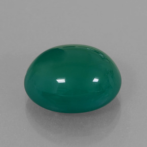 Agate Vert moyen naturelle Coupe ovale, 7.57 ct, Translucide