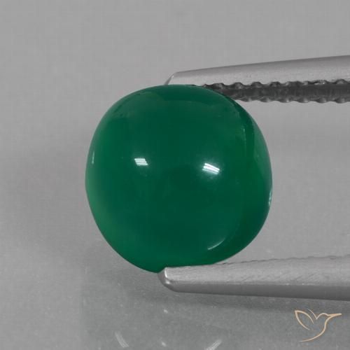 3.01ct Naturel Vert moyen Agate, ovale, Translucide
