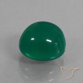 Agate Vert moyen naturelle ovale, 3.01 ct, Translucide