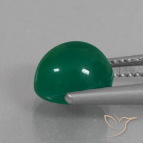 Agate Vert moyen naturelle ovale, 3.01 ct, Translucide
