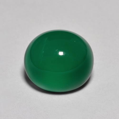 Agate vert naturelle coupe ovale, 2,80 ct, translucide