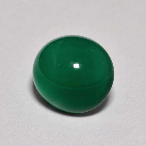 Agate vert naturelle coupe ovale, 2,80 ct, translucide