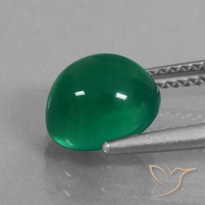 Agate Forêt verte naturelle ovale, 2.75 ct, Translucide