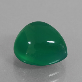 Agate Vert jaunâtre naturelle En forme de poire, 4.08 ct, Translucide
