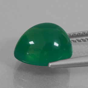 Agate Vert jaunâtre naturelle En forme de poire, 4.08 ct, Translucide