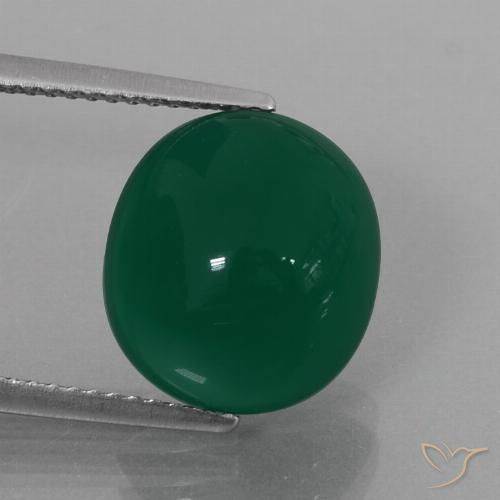 6.74ct Naturel Vert Agate, ovale, Translucide