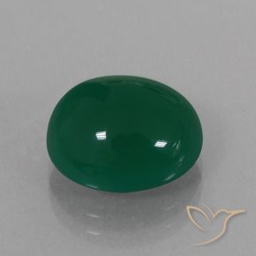 Agate Vert naturelle ovale, 6.74 ct, Translucide