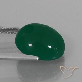 Agate Vert naturelle ovale, 6.74 ct, Translucide