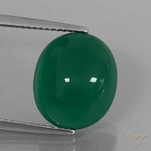 7.44ct Naturel Vert jaunâtre Agate, ovale, Translucide