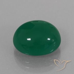 Agate Vert jaunâtre naturelle ovale, 7.44 ct, Translucide