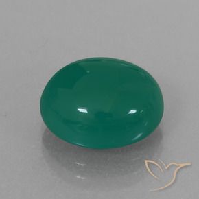 Agate Vert moyen naturelle ovale, 6.30 ct, Translucide
